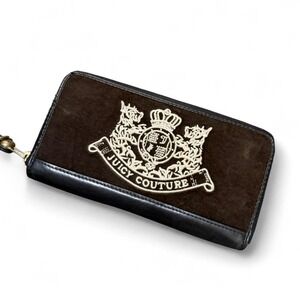 Juicy Couture Brown Wallet 2000s Y2K Velour